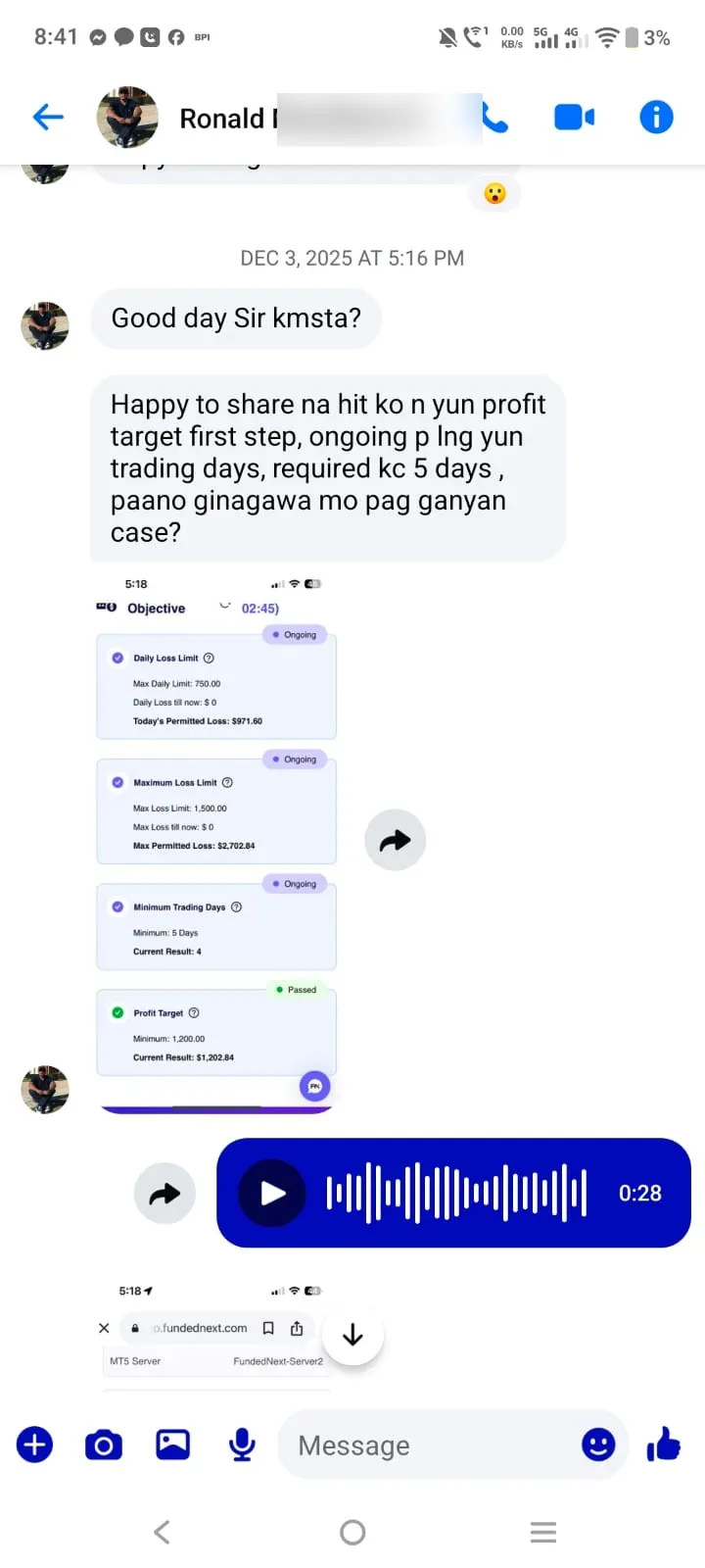 Trader result 8